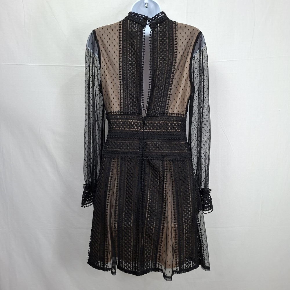 One33 Social Womens 4 High Neck Illusion Lace Cocktail Dress Black Whimsigoth - Picture 3 of 11